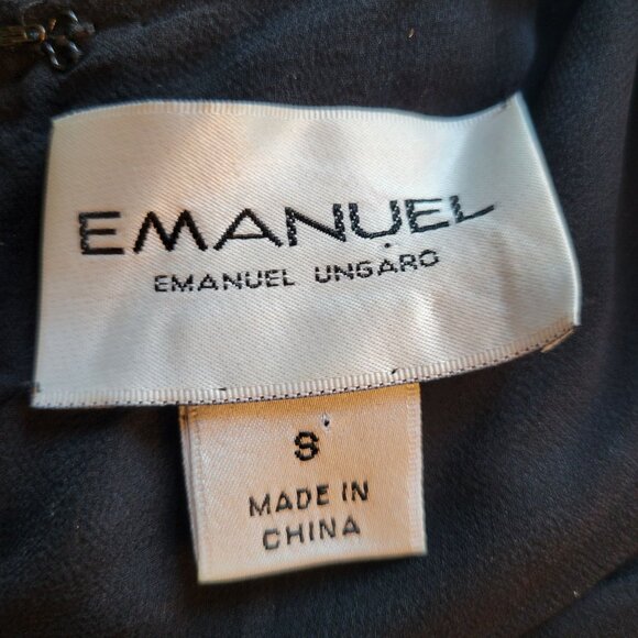 Vintage Emanuel Ungaro Black Sequin Silk Top S Formal Evening Prom Romantic - Picture 2 of 6